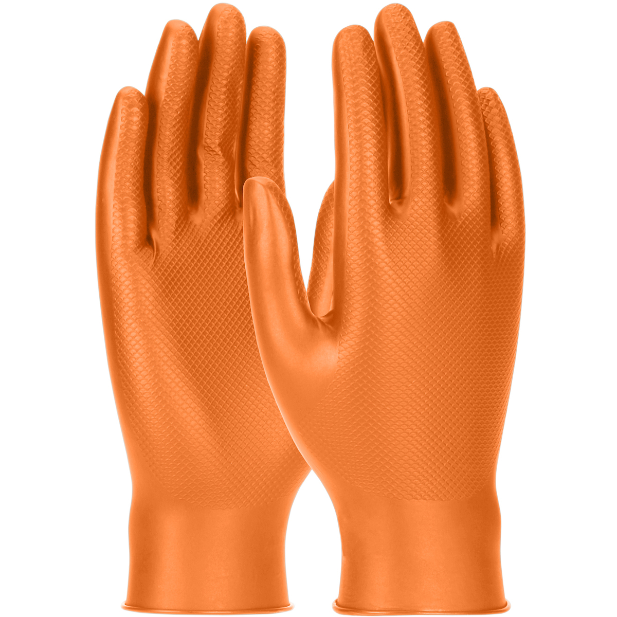 GRIPPAZ SKINS ORANGE 6 MIL NITRILE 50/BX - Tagged Gloves